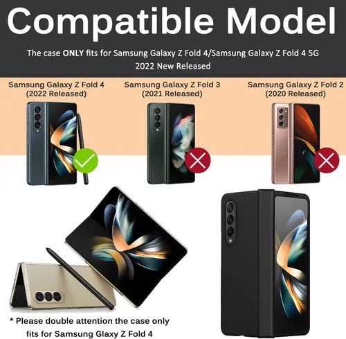 Vista 2 de Miimall Funda compatible con Samsung Galaxy Z Fold 4 2022, funda protectora completa con bisagras, funda protectora plegable gratuita, anticaídas, a