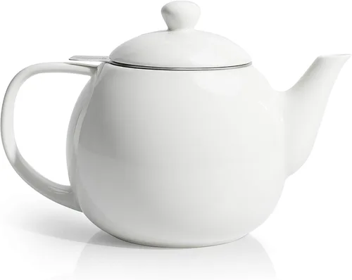 Vista 20 de Sweese Tetera de porcelana de 27 onzas con infusor para té de hojas sueltas, gris azulado