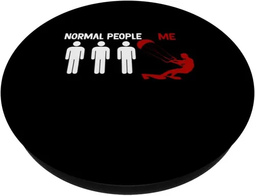 Vista 2 de funny Kiteboarding normel pepole me Kitesurf Kiteboarder men PopSockets Standard PopGrip