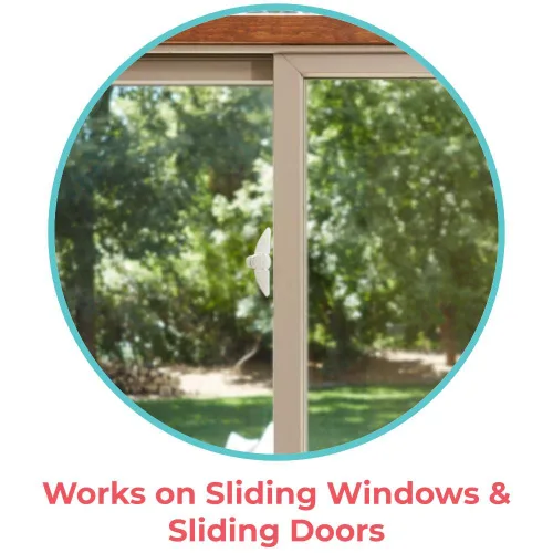 Vista 3 de Toddleroo by North States - Cerradura de puerta corredera y ventana para protección de bebés: Cerradura de puerta corredera para seguridad infantil
