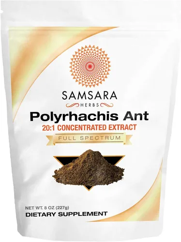 Vista 3 de Samsara Herbs Polyrhachis Black Ant Extract Powder - Extracto concentrado 20:1 (4 oz/114 g)