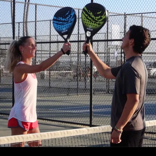 Vista 4 de Padel Racket Carbon Fiber Surface with EVA Memory, Flex Foam Core - Lightweight Padel Racquet