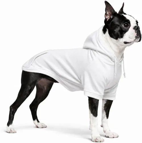 Vista 11 de Lovelonglong Sudadera básica con capucha para perros, 100% algodón, se adapta a perros pequeños, medianos y grandes, color negro, XS