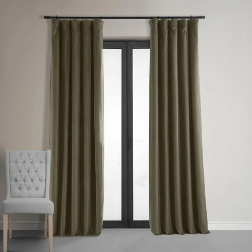 Vista 13 de HPD Half Price Drapes Cortinas Opacas Térmicas de Terciopelo Signature para Sala de Estar de 63 Pulgadas de Largo (1 Panel) con Bolsillo para Barra
