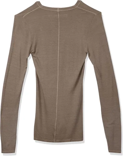 Vista 2 de Enza Costa Camiseta de manga larga con cuello en U para mujer