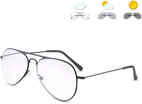 Vista 4 de LJIMI - Lentes de lectura fotocromáticos progresivos multienfoque, transición, lector de sol, lentes de sol con bloqueo de luz azul para hombres