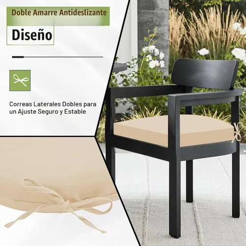 Vista 4 de Basic Beyond Juego de 4 cojines para sillas de exterior, cojines de exterior para muebles de patio, cojines resistentes al agua para sillas de patio
