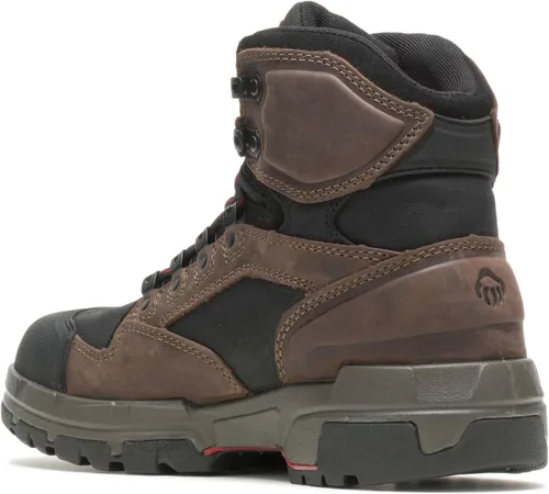 Vista 4 de Wolverine Legend zapatos de trabajo impermeables con puntera de composite, 6 pulgadas, para hombre Marrón oscuro