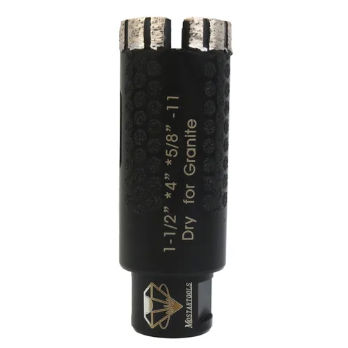 Vista 5 de Broca de núcleo seco de diamante soldada con láser de 1-1/4 "Broca de granito de 1 1/4 pulgadas para mármol, cuarzo, piedra dura