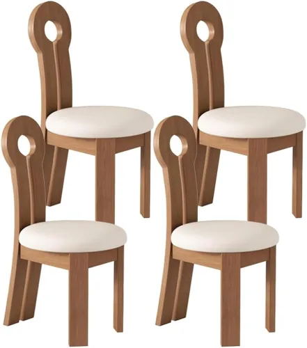 Vista 34 de YVYKFZD Dining Chairs Set, Solid Wood Dining Room Chair, Upholstered Kitchen Chairs, Unique Key-Shaped Living Room Chair, for Offices Bedroom Study
