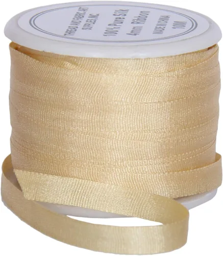 Vista 105 de Threadart Cinta de seda 100% pura - 3 tamaños - Docenas de colores - Castaño - 2 mm No. 524 Soft 100% pure silk ribbon on a single spool - perfect