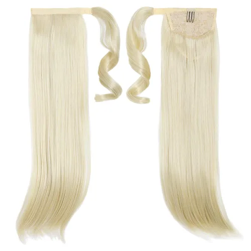 Vista 33 de Extensiones de cabello para cola de caballo, extensión de cola de caballo roja de 16 pulgadas, corta, ondulada, rizada, envolvente, cola de caballo