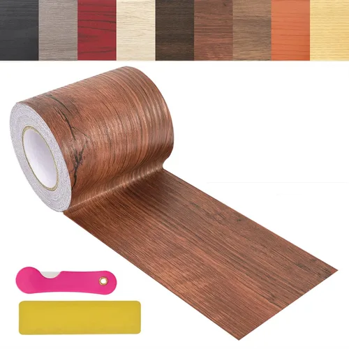 Vista 18 de Cinta de Reparación de Veta de Madera, 2.4 pulgadas X 32 pies Cinta Autoadhesiva de Color Madera para Mesas, Sillas, Zócalos, Puertas, Ventanas