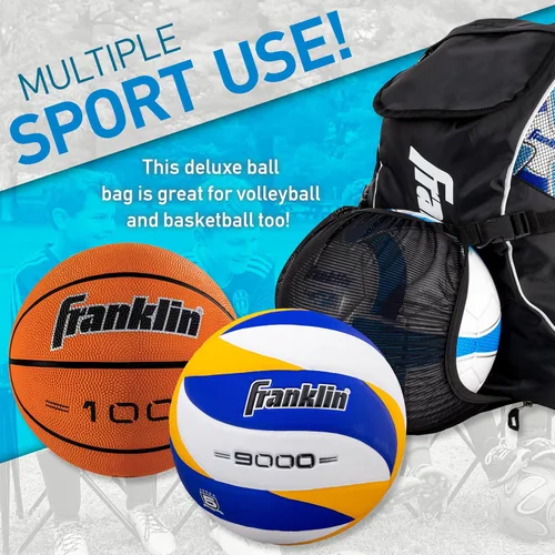Vista 3 de Franklin Sports - Mochilas de fútbol - Bolsas de equipo de lujo para niños y niñas con soporte para pelotas - Tamaños para jóvenes y adultos