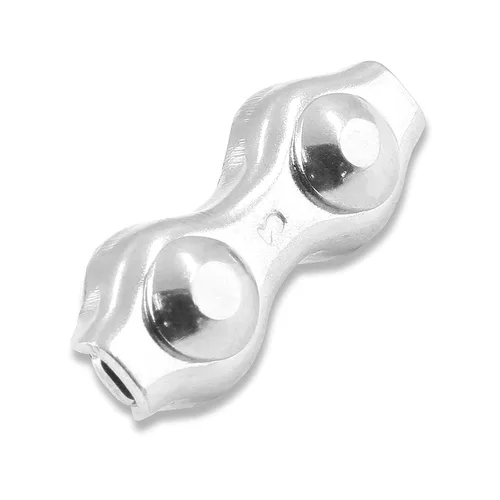 Vista 4 de Bonsicoky Clips de cuerda de alambre dúplex de acero inoxidable M2, 10 unidades Abrazadera de cable doble del perno a dos caras, para el cable