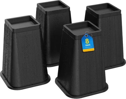 Vista 9 de MYMULIKE elevadores de cama de 2 pulgadas, elevadores de muebles ajustables de 2-4-6 pulgadas, elevadores de cama para cama de dormitorio
