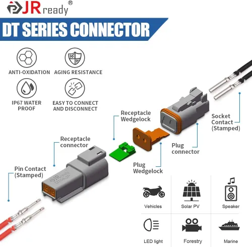 Vista 4 de ST6310 Deutsch DT Kit de conector con crimpador, 2 3 4 6 8 12 pines conectores de cable impermeables automotrices con herramienta de crimpado