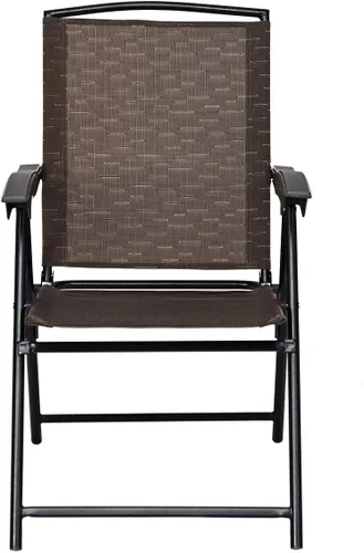 Vista 9 de Goplus Juego de 4 sillas plegables con reposabrazos y respaldo ajustable