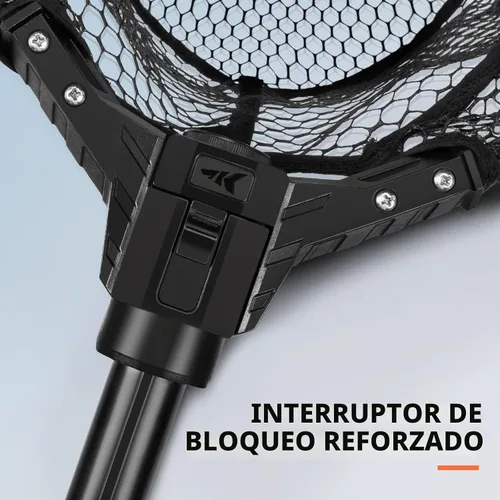 Vista 3 de KastKing Red de pesca Brutus, red de aterrizaje de peces plegable y extensible, red de pesca ligera y portátil con mango de espuma EVA suave