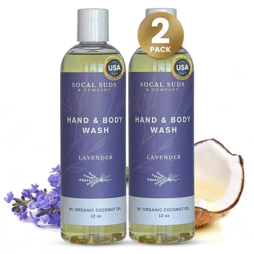 Vista 14 de SoCal Suds & Company Gel de baño orgánico - Jabón líquido suave para manos y cuerpo para hombres y mujeres, fabricado con aceites orgánicos y aceite