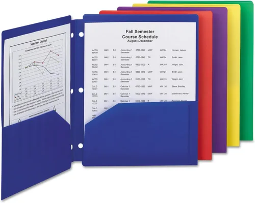 Vista 2 de Smead Carpeta polivinílica de dos bolsillos a presión, tamaño carta, colores surtidos, 10 por paquete (87939)