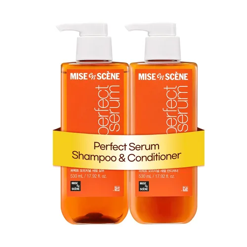 Vista 13 de Mise En Scene Perfect Serum Magic Straight Shampoo Anti-Frizz, protector del calor, efecto alisador de cabello, champú coreano para control