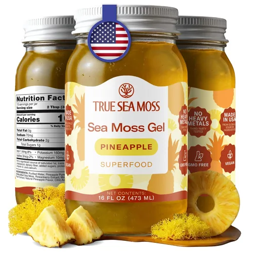Vista 14 de TrueSeaMoss Gel de musgo marino – hecho en EE. UU. – Musgo marino silvestre, frutas y verduras en frasco – Manzana/Canela, paquete de 1