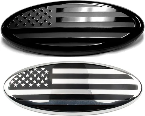 Vista 7 de CONGCONG Emblema de la bandera estadounidense de 4.5 pulgadas para Ford, calcomanía ovalada de 4.5" x 1.8" placa de identificación compatible