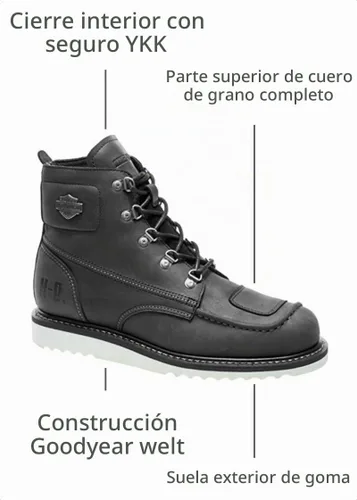 Vista 8 de Harley-Davidson CALZADO Hagerman - Botas casuales de motocicleta para hombre Negro