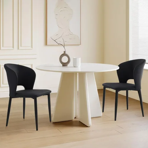 Vista 12 de Homcosan Juego de 2 sillas de comedor, modernas sillas de cocina con estructura cruzada y exquisito diseño de tuberías, fácil montaje, sillas