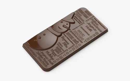 Vista 2 de CM 3914 Louis Amado - Molde de policarbonato transparente para chocolate con 3 cavidades para tabletas de muñeco de nieve, cada una de 2.756 in x