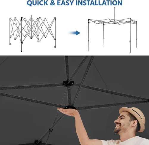 Vista 2 de Yaheetech - Tienda de campaña, toldo comercial instantáneo de alta resistencia, toldo ajustable impermeable 500D con bolsa de transporte con ruedas