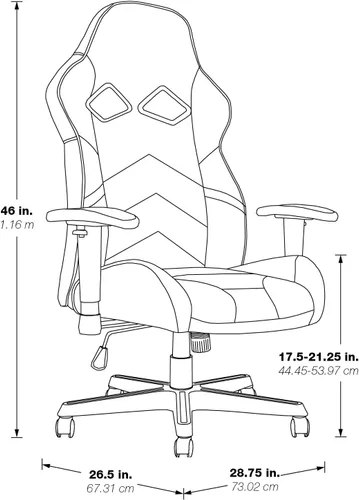 Vista 3 de OSP Home Furnishings Vapor - Silla ergonómica ajustable de piel sintética con respaldo alto y asiento de resorte helicoidal y flujo de aire