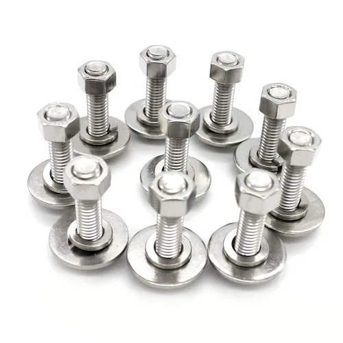 Vista 5 de (10 juegos) Tornillos de cabeza hexagonal de acero inoxidable 1/4-20x1, tuercas, arandelas planas y de bloqueo, 18-8 (304) S/S, totalmente roscados