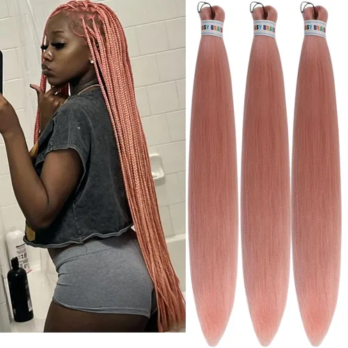 Vista 111 de Cabello trenzado para niños preestirado de 16 pulgadas, color negro para niños, trenzas sin nudos