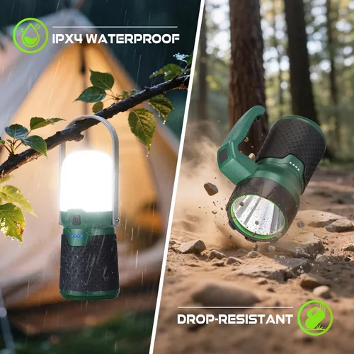 Vista 6 de BOBKID Linterna de camping modular recargable 4 en 1, linterna LED portátil, ventilador de campamento al aire libre, IPX4 impermeable, juego