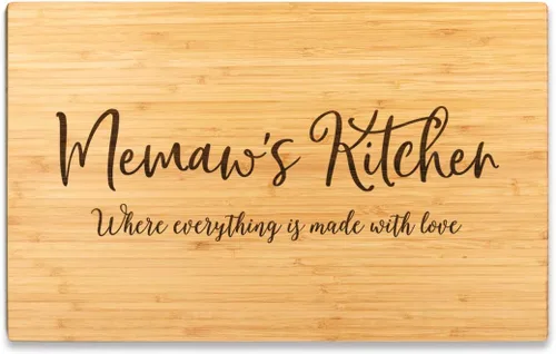 Vista 9 de Andaz Press Tabla de cortar grande de madera de bambú, 17.75 x 11 pulgadas, Aunt's Kitchen Where Everything is Made With Love, 1 paquete, tabla