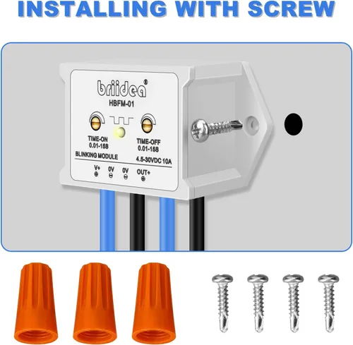 Vista 6 de Briidea Módulo de Parpadeo Intermitente de 10 Amperios DC 4.5-30V Adecuado para Varias Lámparas de Advertencia, Impermeable