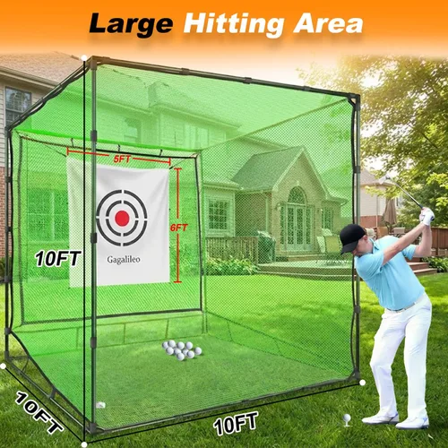 Vista 2 de Redes de práctica de golf para conducción en el patio trasero, uso en interiores, redes de conducción de golf resistentes para patio trasero, redes
