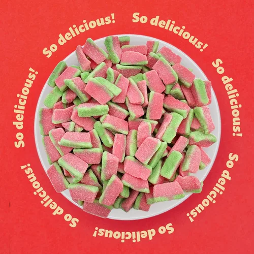 Vista 5 de Cuñas de sandía Paquete de 2 libras Caramelos de gomita, agrios y dulces