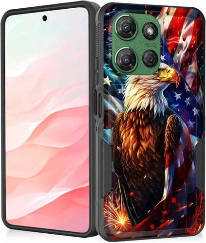 Vista 34 de Funda para Moto G Play 4G 2024, resistente de doble capa híbrida de policarbonato duro, goma suave, a prueba de golpes, funda protectora resistente