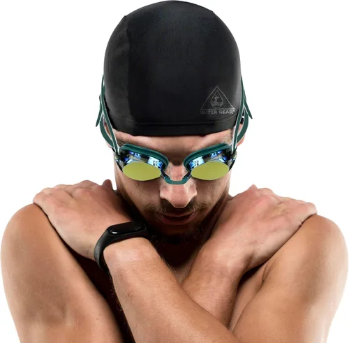 Vista 2 de Water Gear Gafas de natación Metallic Vision, antivaho Junior Fit para competición, cómodas y duraderas