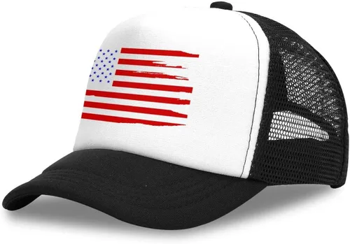 Vista 2 de OASCUVER Gorra de béisbol para niños con bandera americana de EE. UU.