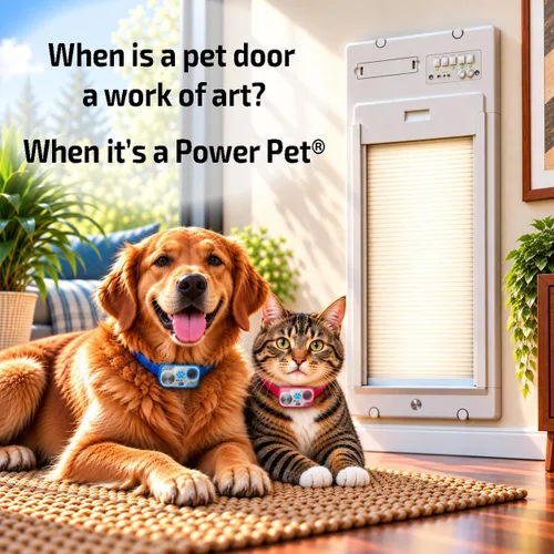 Vista 2 de Power Pet Smart - Puerta automática enrollable para perro, WiFi (grande, montaje en puerta)