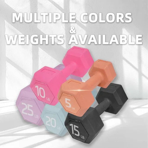 Vista 4 de Juego de pesas para mano de 5/10/15/20/25/36 libras, 5 opciones de colores, pesas libres de ejercicio y fitness, para mujeres y hombres