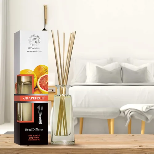 Vista 4 de AROMATIKA - Difusor de varillas de pomelo con aceite de pomelo, 3.5 onzas líquidas, juego de 9 piezas, difusor perfumado de varillas de aroma
