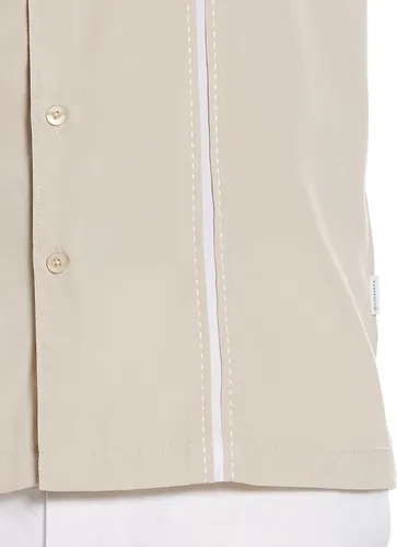 Vista 4 de Cubavera Paneles de inserción de manga corta para hombre con camisa de punto de púa