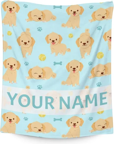 Vista 11 de Golden Retriever - Manta para niñas, tamaño de regazo de 30 x 40 pulgadas, manta de felpa suave y mullida, manta colorida y linda para sala de estar