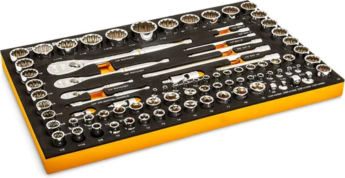 Vista 12 de GEARWRENCH 83 Pc. 1/4, 3/8 ", 1/2" 90 dientes SAE/métrica Juego de herramientas mecánicas con bandeja de espuma EVA - 86529