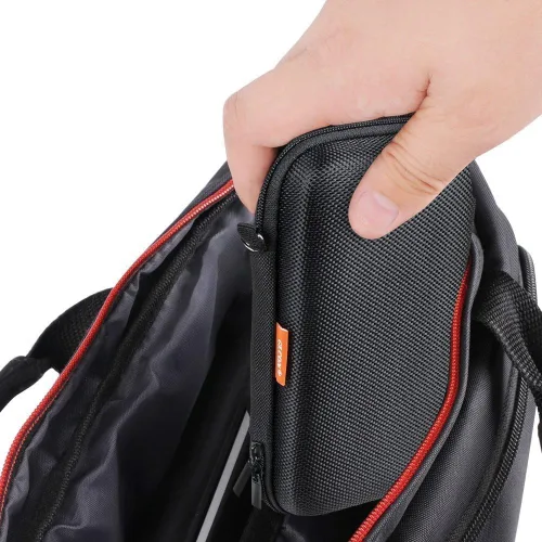 Vista 6 de Funda de protección portátil de goma EVA para batería externa, teléfono celular, GPS, disco duro, cable de carga USB, bolsa de transporte